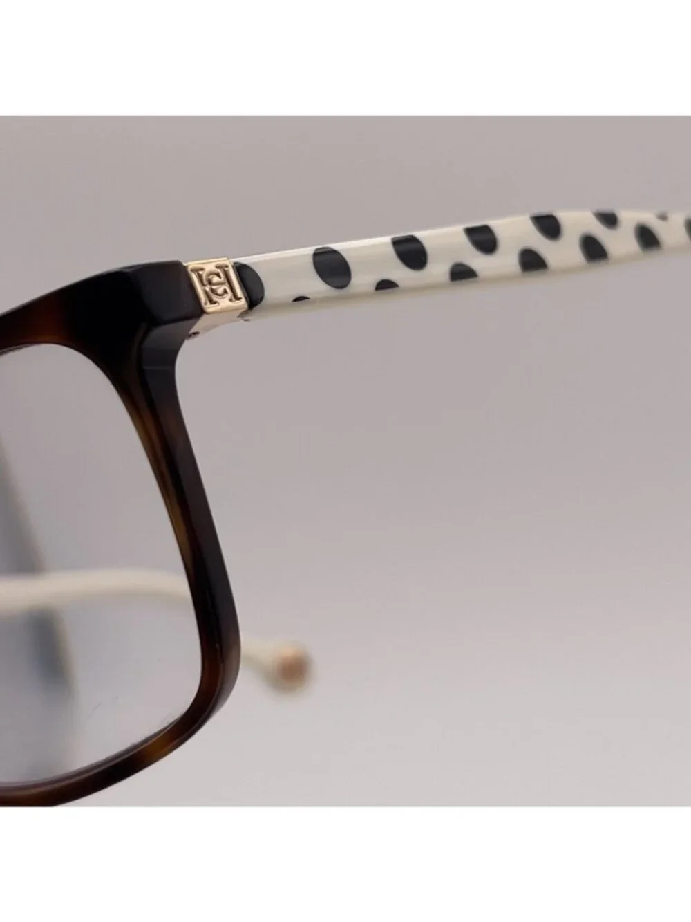 Carolina Herrera VHE895K 0752 Eyeglass Frames Polka Dot Brown Tort 51-16-135